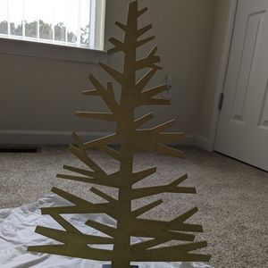 Green Wood Cut Out Christmas Tree
